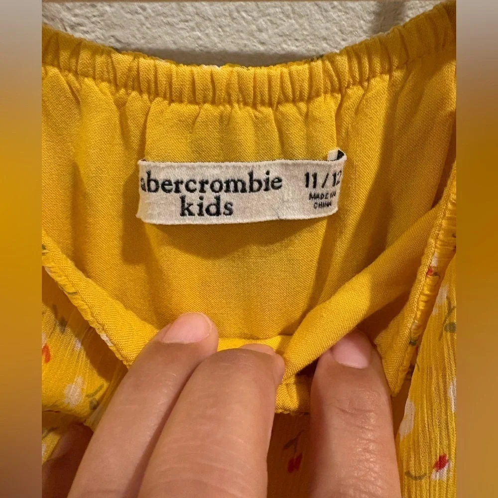 Abercrombie kids off-the-shoulder floral romper girls size 11/12 EUC